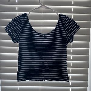 American Eagle Outfitters stripped scoop neck crop top